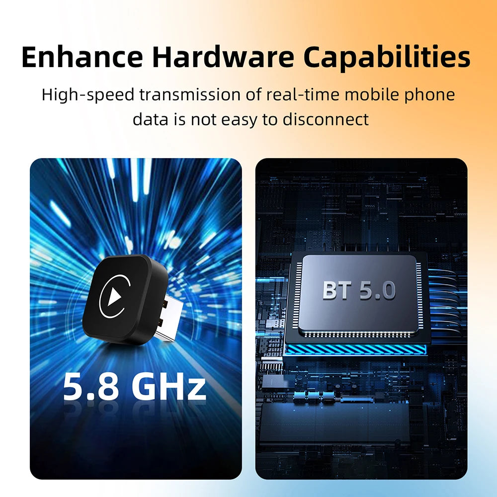 Adaptateur CarPlay & Android Auto Sans Fil 2-en-1