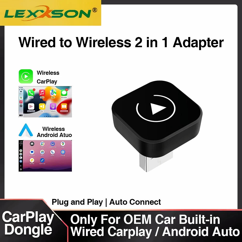 Adaptateur CarPlay & Android Auto Sans Fil 2-en-1